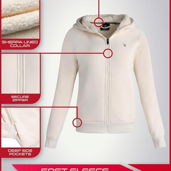 NEW - Spyder Womens Sherpa Fleece Zip Up Jacket - Large - Picture 3 of 4